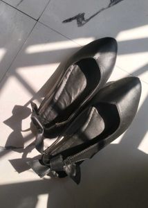 Black Bow Detail Ballerinas