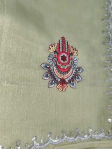 Embroidered Saree With Full Embroidery Blouse