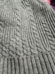 Gray Knit Beanie Hat