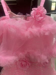 Pink Very Beautiful Flairy Dress For 5-6 Years