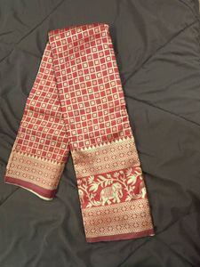 🆕 Silk Blend Red Saree