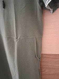 Olive Green Hoodie Mini Dress