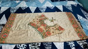 Elegant Floral Embroidered Saree