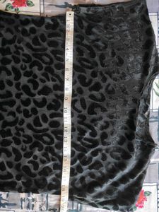 BLACK velvet leopard pattern Sheer Top