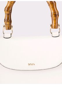 Iykyk White Bamboo Handle Sling Bag..