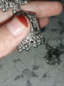 Silver Jhumka Earrings