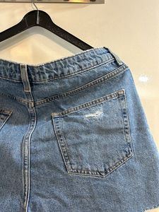 Forever 21 Ripped Blue Denim Shorts
