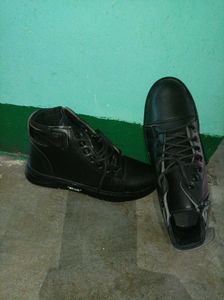 Black Leather Ankle Boots