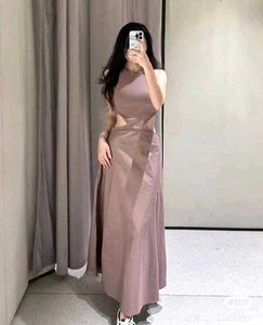 ZARA Mauve Cut Out Midi Dress