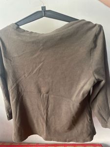 Olive Green 3/4 Sleeve Top