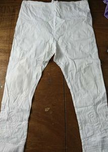 White Embroidered Leggings
