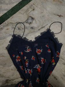 Lace Cami Dress With Side Slit