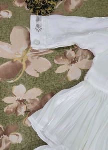 White Pleated Two-Piece Set