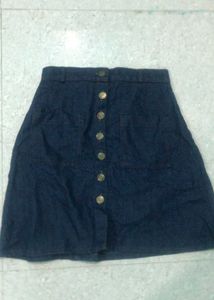 Women Denim Dark Blue Skirts