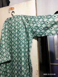 Green Printed Kurta | Size: XXL