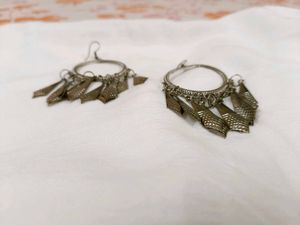 Boho Style Dome Jhumkas with Hoop Base