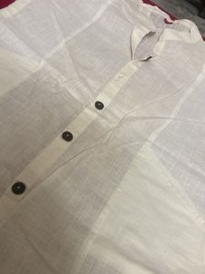 White Linen Button-Down Tunic