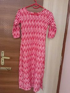 Red & White Kurta