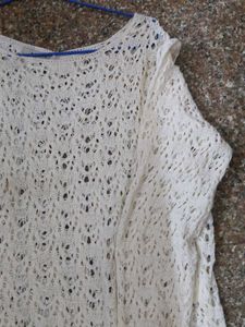 Beautiful Off White Crochet Trending Top