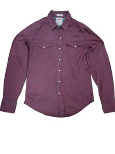 Levi's Red & Blue Plaid Western Snap Shirt