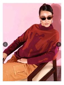 The Roadster Co Stylish Patterned Knit Sweater