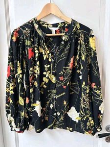 H&amp;M balloon sleeve Floral Print Blouse