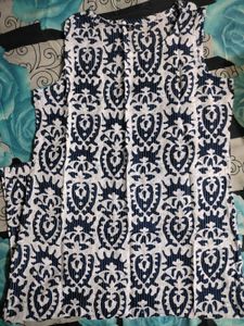 Blue Printed Long Kurta