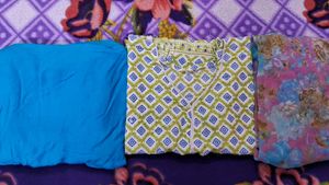 Short kurti with palazo and dupatta