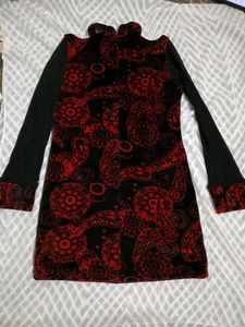 Red & Black Patterned Dress