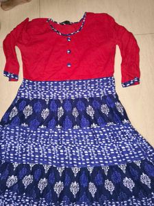 Red &amp; Blue Tiered Dress