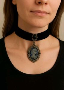 Vintage Cameo Velvet Choker