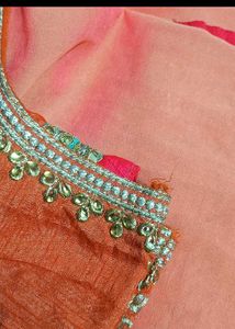 Beautiful Coral Georgette Saree