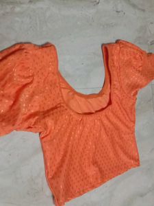 New Orange Puff Hand Blouse