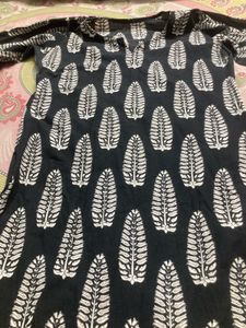 TwoVery Nice Black Printed Pure Cotton Kurty