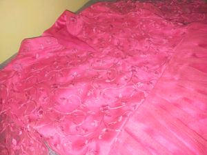 Short Frock With Long Plain Net Dupata