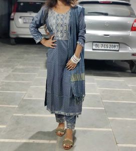 Elegant grey kurta set