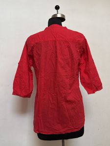 Red Cotton Short Kurti