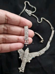 Sparkling Rhinestone Necklace &amp; Earring Set