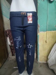 Girls Prited Rafuo Digine Deinam Pants Deina