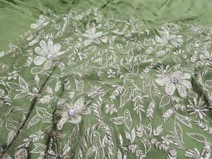 Green Embroidery Saree 🥻