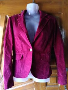 Burgundy Velvet Blazer