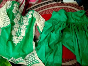 Green White Salwar Suit