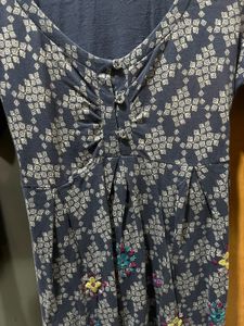 Navy Diamond Print Dress