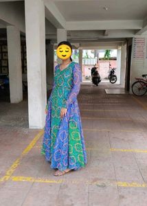 Ethnic Net Bandhni Gown