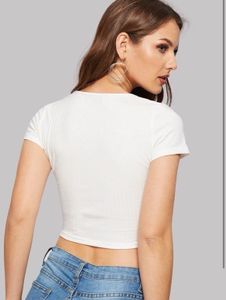 White Ribbed Crop Top