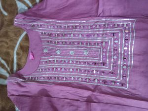 Pink Embroidered Kurti