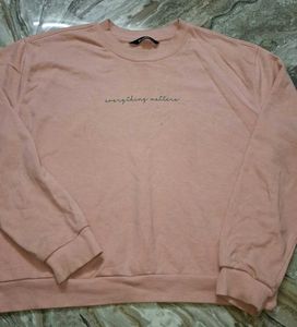 Peach Slogan Sweatshirt