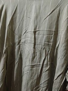 Grey Striped Long Sleeve Dress