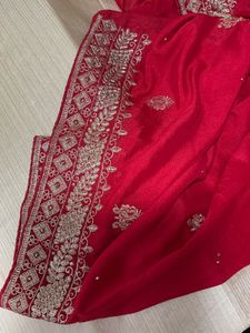 Heavy Red wedding wear saree