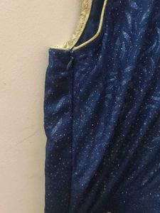 Elegant Navy &amp; Gold Ethnic Gown